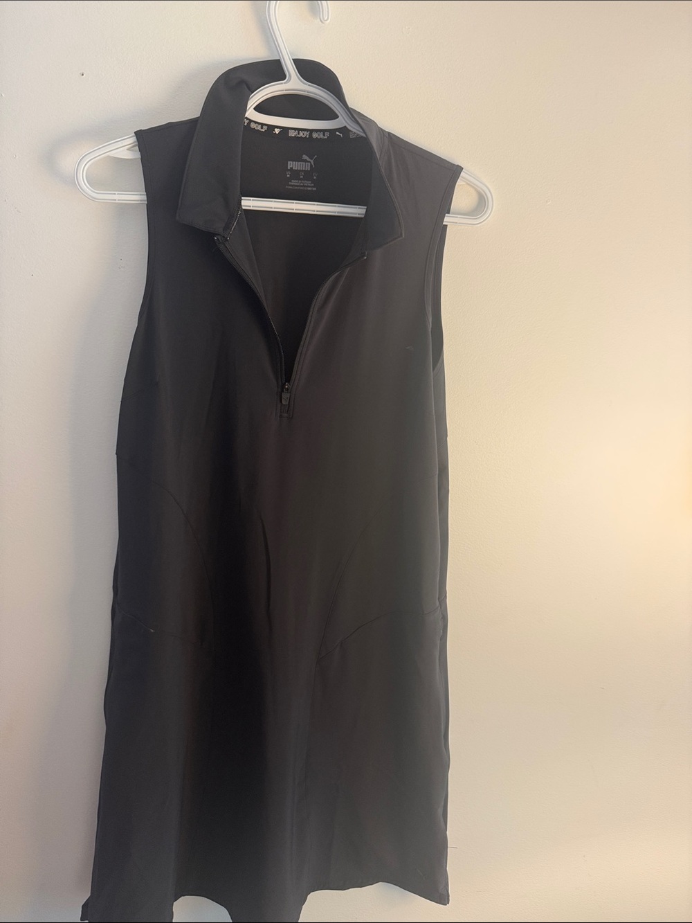 Puma Black Sleeveless Zip-Front Tunic Top